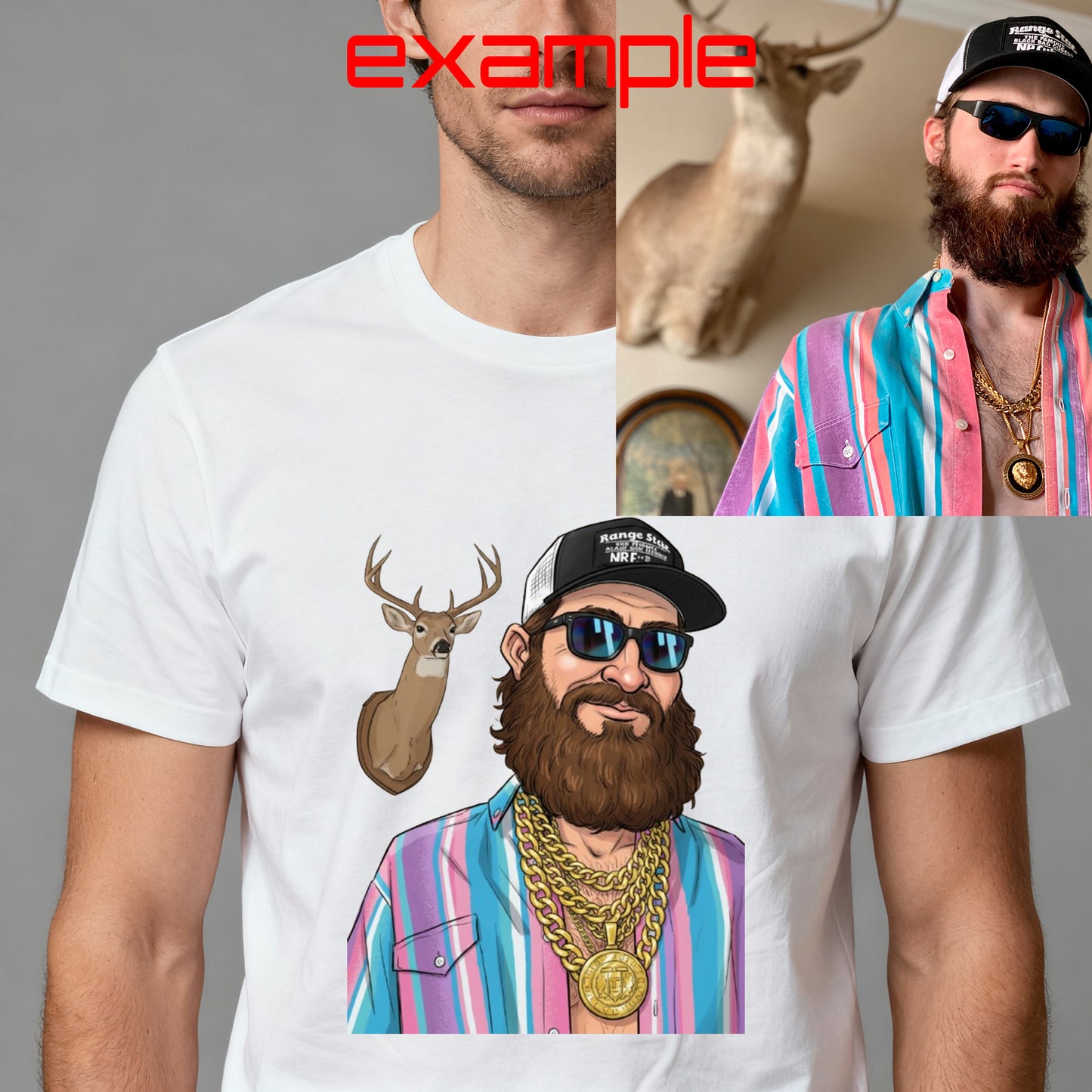 Custom Overdrawn Caricature Printed Shirt